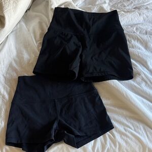 Women's High-Waist Black Active Shorts